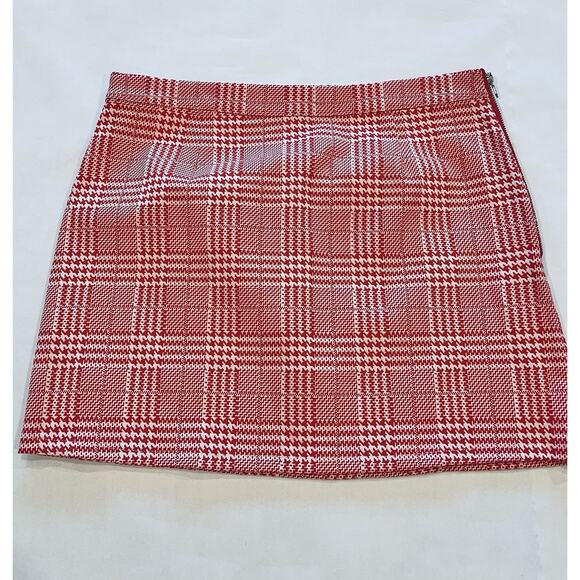Forever 21 Skirt Women's Size 30 (L)  Red Striped Geometric Zip - Picture 1 of 4